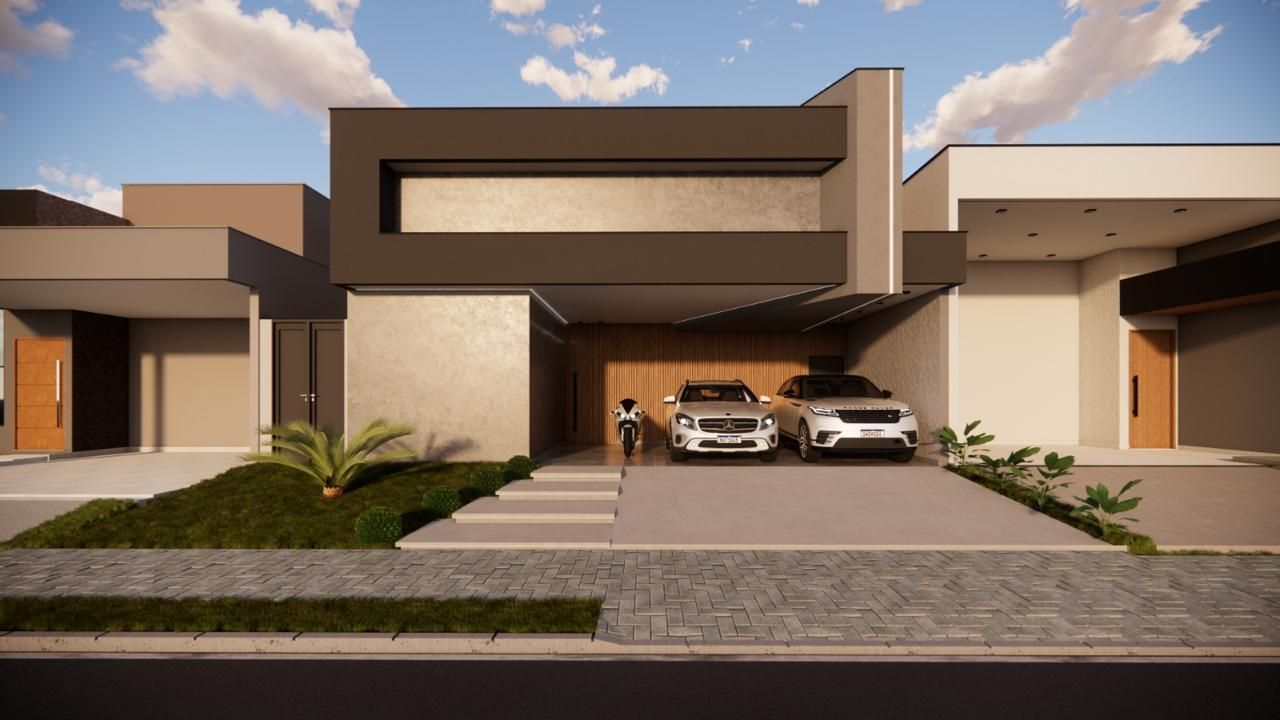 Imagem de referência: fachada com garagem coberta para dois carros