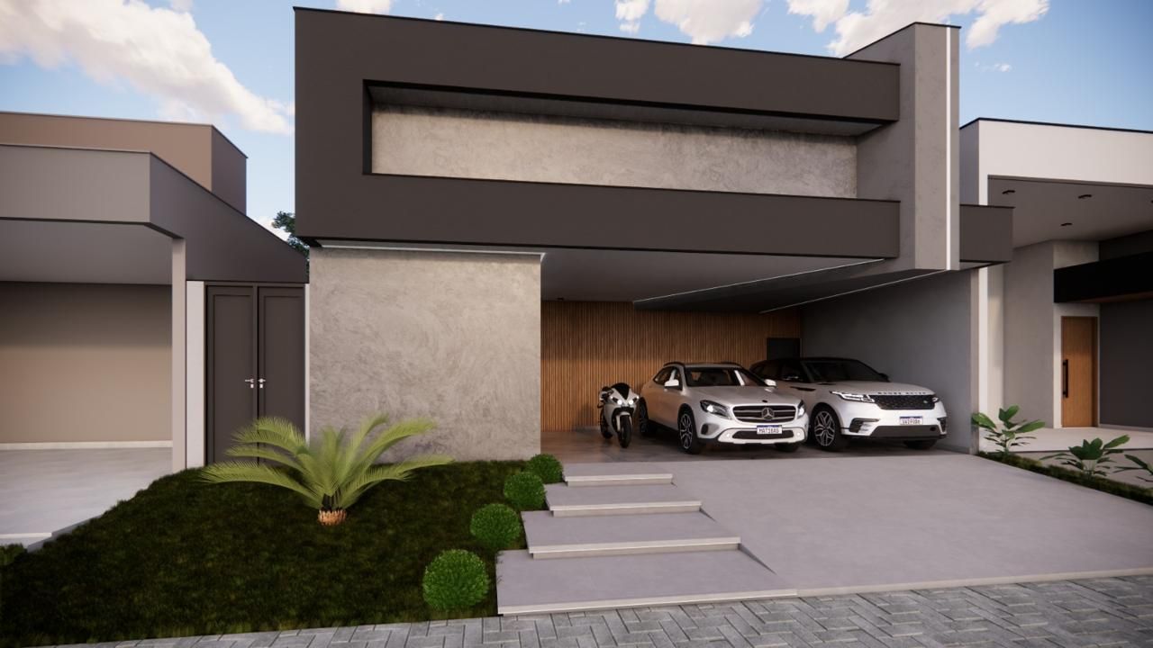 Imagem do projeto: fachada com jardim e garagem coberta